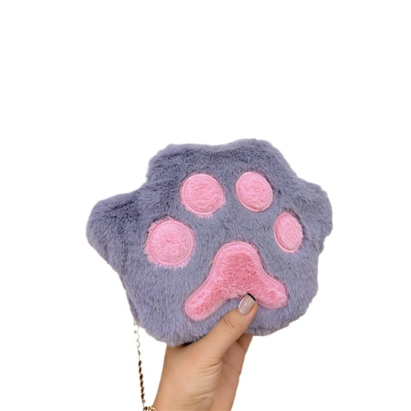 2024 New Korean plush single-shoulder crossbody pocket change children's bag, cute baby holding chain small bag for girls Item Picture