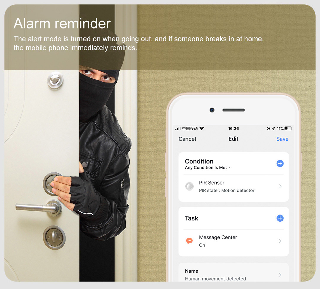 Smart sensor wifi human body smart sensor Graffiti APP alarm smart anti-tampering home controller Application Scenario