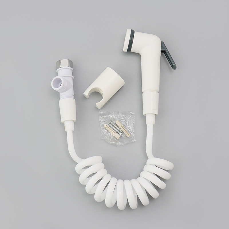 Cross-border toilet spray gun set, one in and two out, bathroom, balcony, women's wash, flusher, small spray gun, toilet companion details Picture