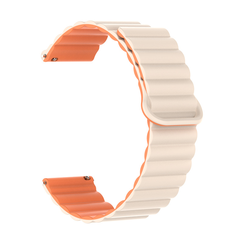 Compatible with Huawei gt3/gt4 dual-color silicone magnetic watch strap and Samsung Watch 6 universal 20/22mm watch strap full figure