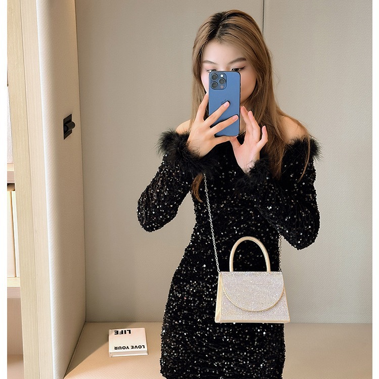 New cross-border foreign trade dinner bags, European and American fashionable handbags, diamond banquet clutch bags, evening dress bags Application Scenario
