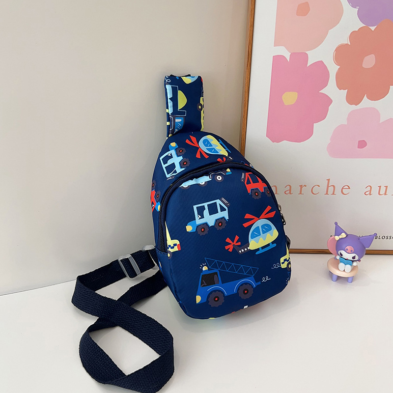 Children's bag Autumn new style Korean version boys' and girls' chest bag, cartoon cute car boy light accessory crossbody bag Item Picture