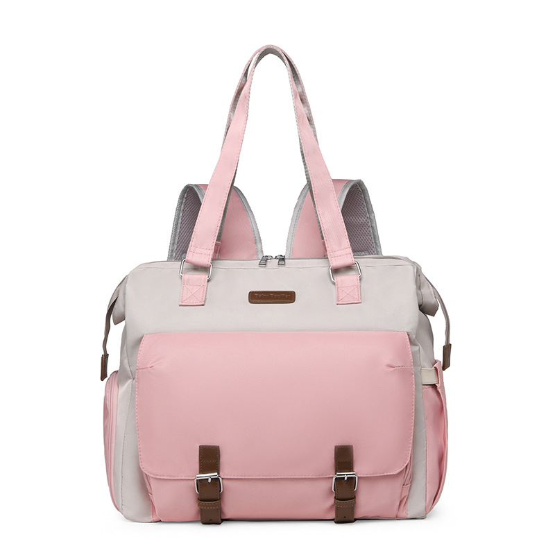 This multi-functional, large-capacity, lightweight hand-held backpack is suitable for both mother and baby bags and pregnant women's shoulder crossbody bags for going out Specification drawing