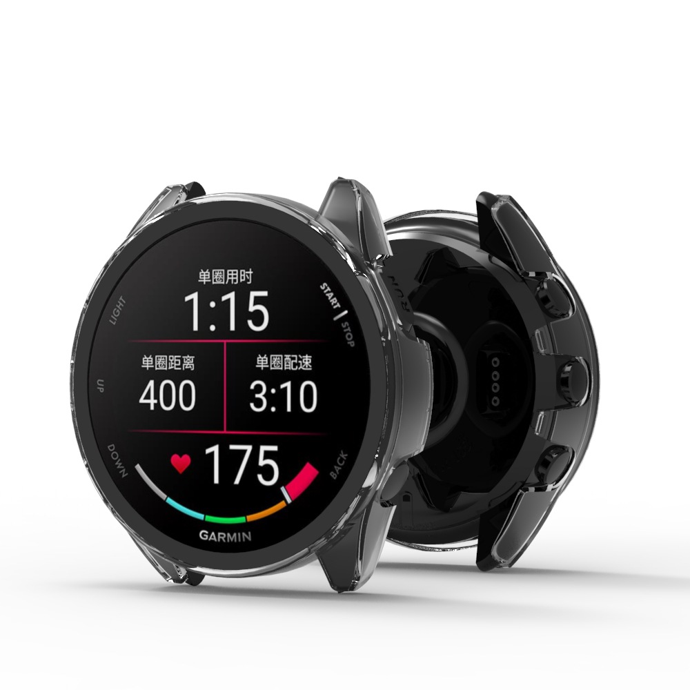 Garmin watch cases are suitable for Forerunner 165 or music version PC+ tempered glass integrated cases Specification drawing