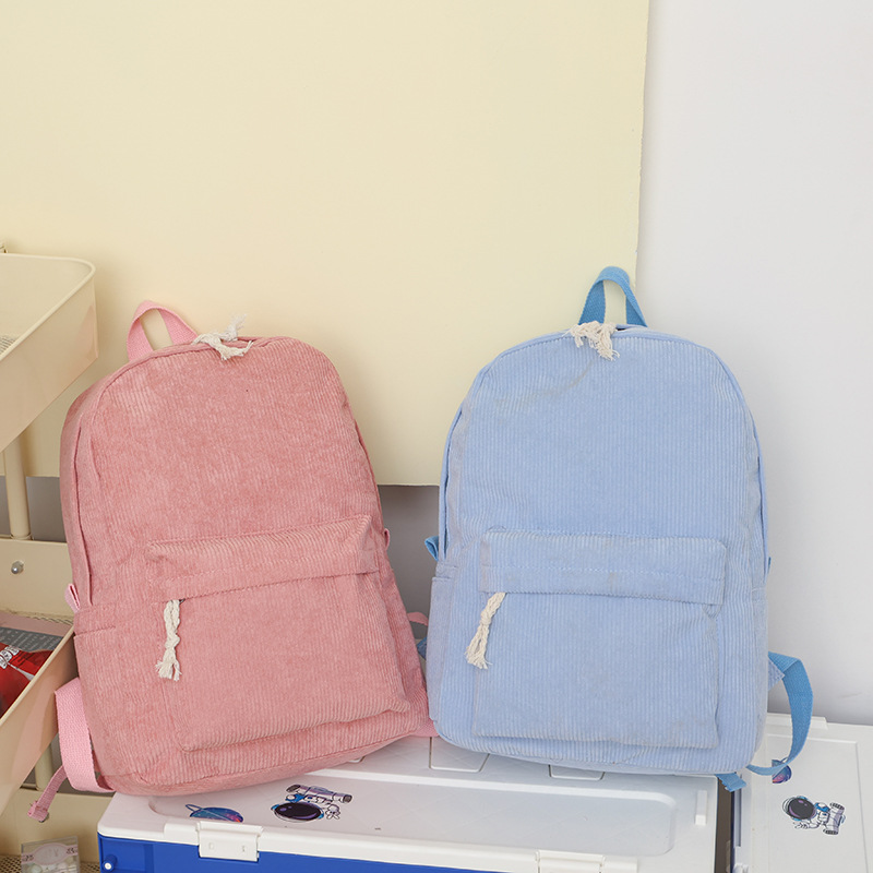 New student schoolbag, women's corduroy, high appearance level, large-capacity backpack, fashionable and simple, college student backpack Application Scenario