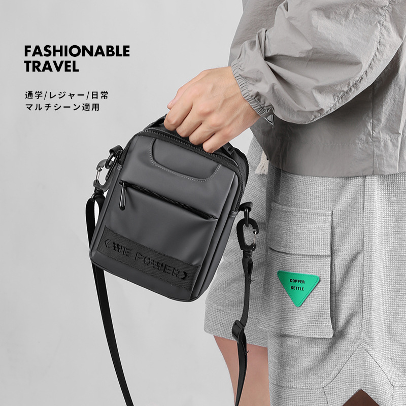 Wepower's new minimalist men's small bag, a trendy crossbody bag that can be worn with a belt, a shoulder bag, and a hand-held shoulder bag details Picture