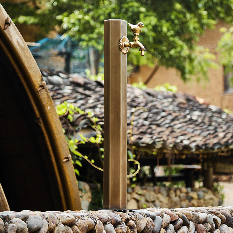 All-copper antique outdoor 4-inch faucet column type anti-freezing crack outdoor garden courtyard household water pipe Peng spring details Picture