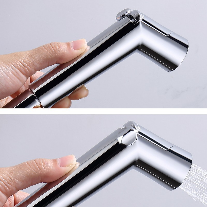 Cross-border toilet companion set, US standard 304 stainless steel bidet set, universal two-speed chrome-plated toilet spray gun Specification drawing
