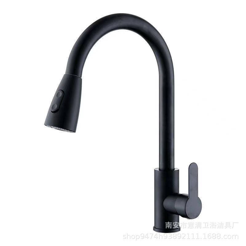 304 stainless steel cold and hot sliding kitchen sink, universal rotating telescopic sink, dishwashing sink, mixing faucet Application Scenario