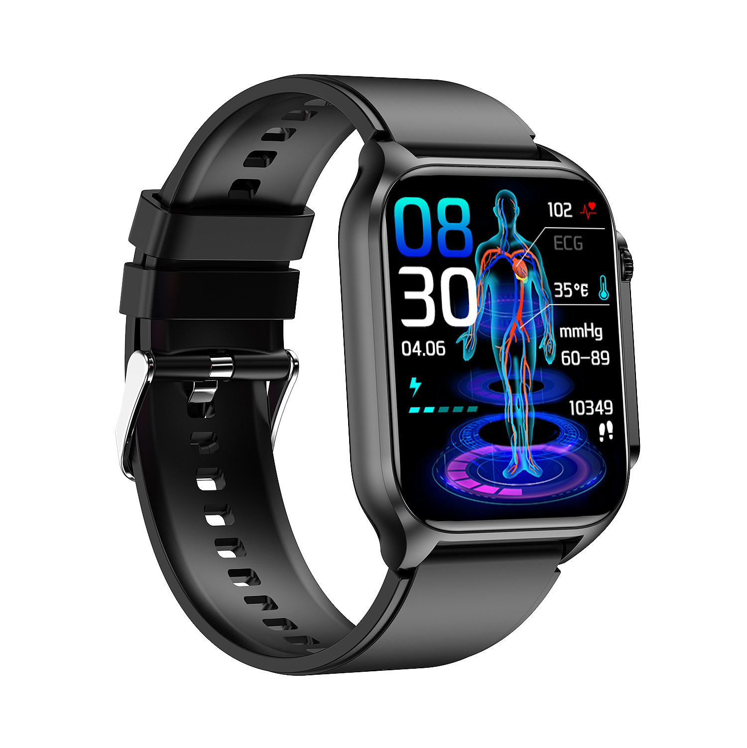 TK12 smartwatch: Blood sugar, Bluetooth call, heart rate, blood oxygen, blood pressure, electrocardiogram detection, step-counting fitness band full figure