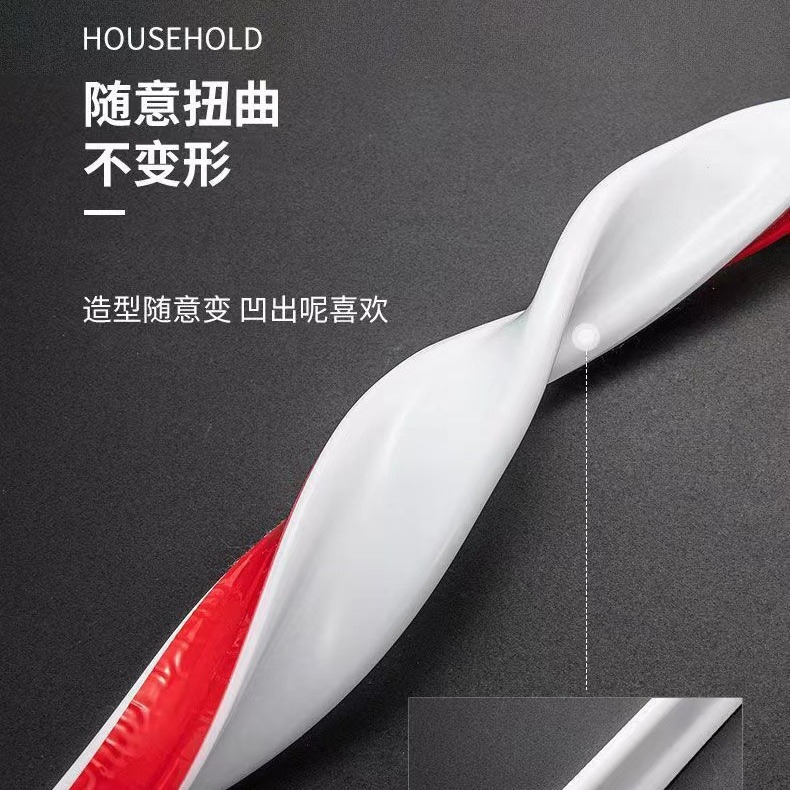 Bathroom water barrier strip, shower room dry-wet separation waterproof strip, threshold self-adhesive flexible silicone strip Specification drawing