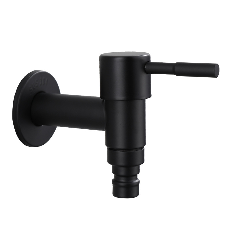 Black dedicated 4-point washing machine faucet, 304 stainless steel, white faucet, quick-opening mop, extended sink nozzle Item Picture