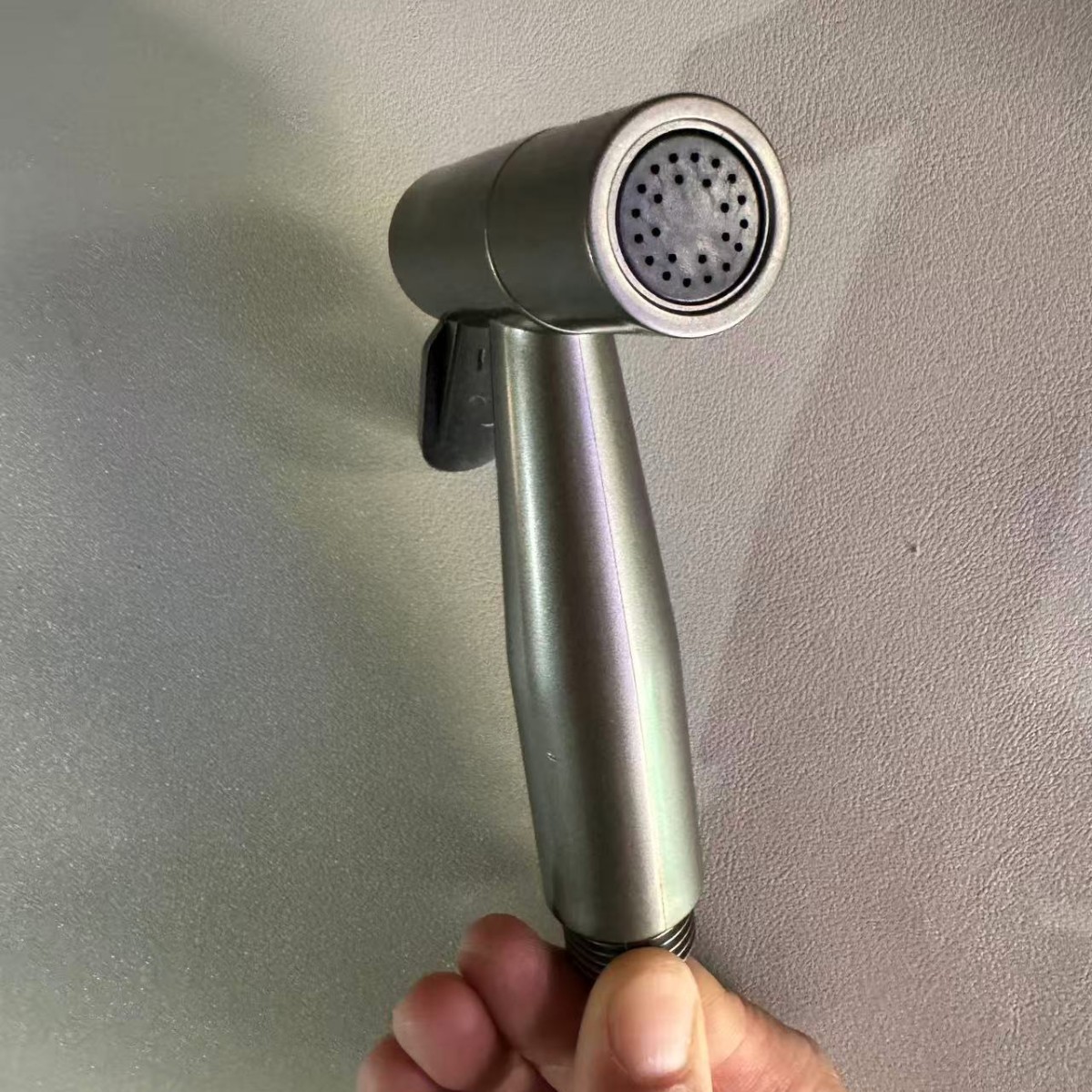 Grey high-pressure spray gun companion, bathroom flushing, handheld nozzle, toilet, feminine wash, small showerhead Specification drawing