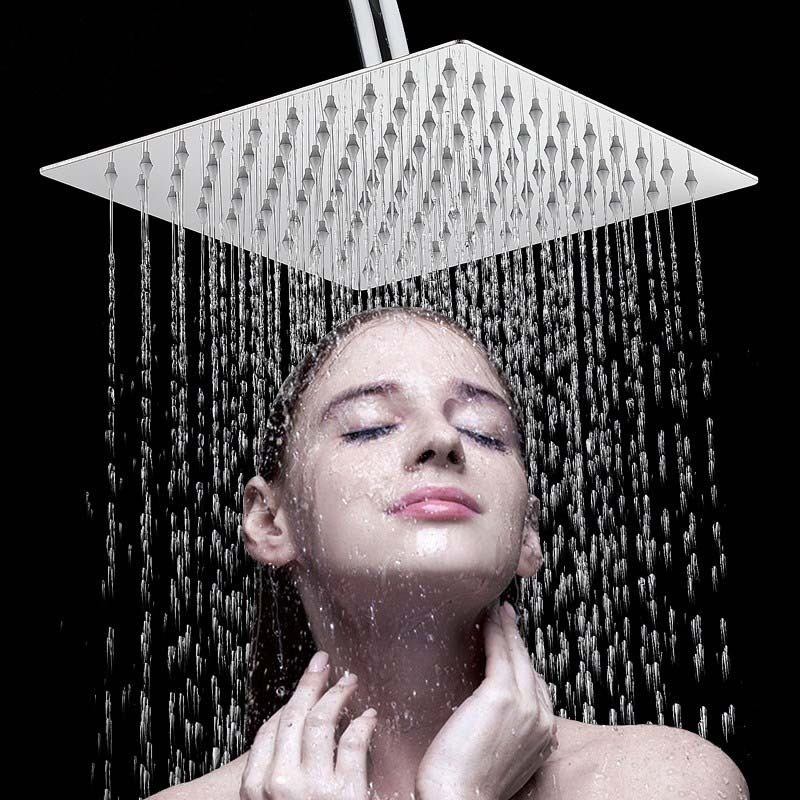 Thin 201 top spray 304 stainless steel top spray square shower head, 6-inch metal top spray pressurized showerhead full figure
