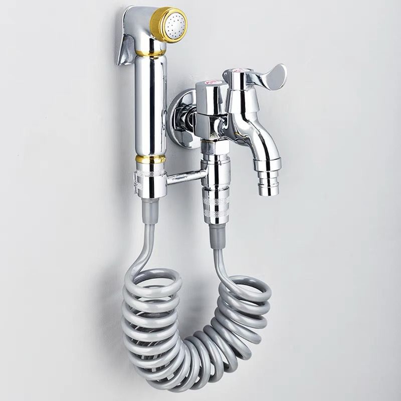 All-copper toilet spray gun set, companion toilet, bathroom cleaning, flushing, feminine wash, pressurized nozzle, shower head, faucet Specification drawing