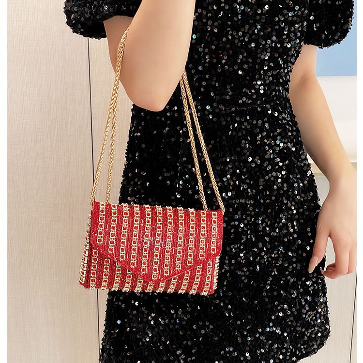 Cross-border bag bestsellers: Women's bag, chain, super shiny diamond-encrusted small square bag, crossbody bag, fashionable and versatile, socialite dinner bag Application Scenario