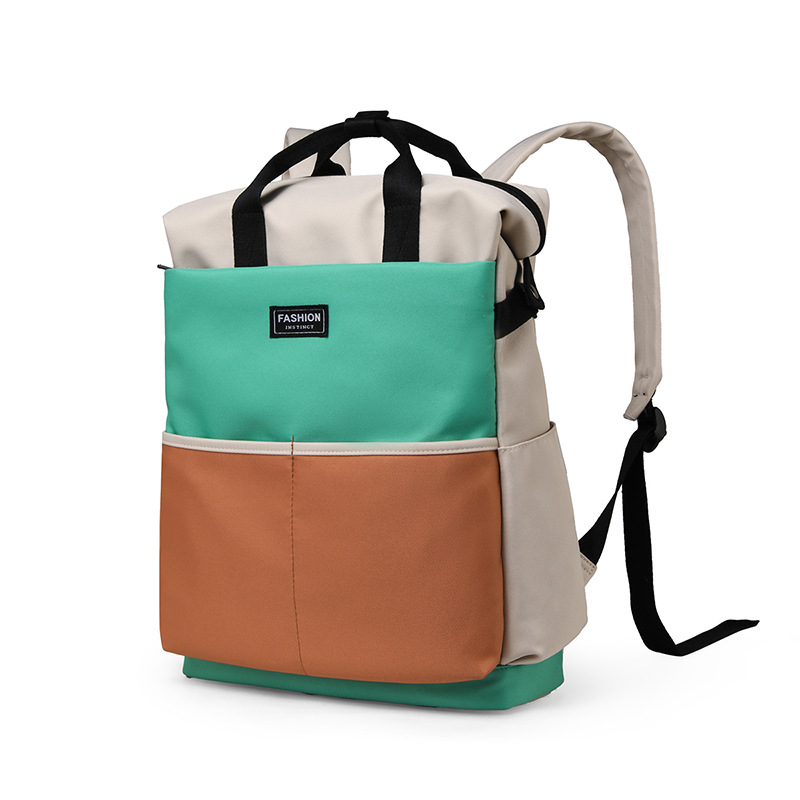 Fashionable color-blocking backpack for moms, 2025 new large-capacity backpack for taking kids out, maternity bag and baby bag Application Scenario