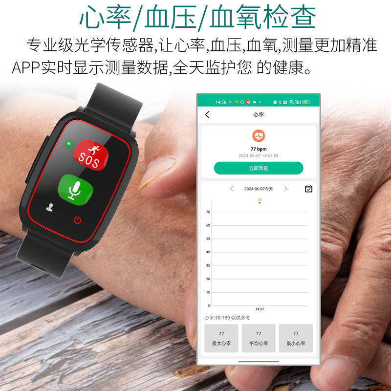 Smart smartwatches for the elderly to prevent them from getting lost, health heart rate monitoring watches for the elderly, and multi-positioning function wristbands Application Scenario