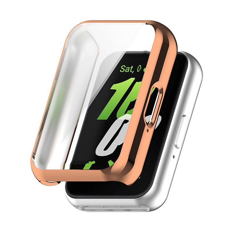 New type of TPU fully covered electroplated soft protective case for Samsung Band Galaxy Fit3 watch case Item Picture