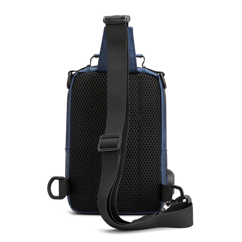 Cross-border exclusive new men's chest bag, fashionable single-shoulder crossbody bag, multi-functional waterproof chest bag, outdoor travel backpack Item Picture