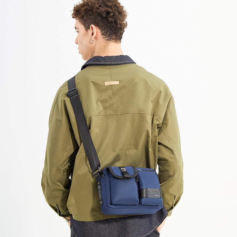 WEPOWER's new men's single-shoulder crossbody bag is a lightweight and trendy casual men's bag, a small bag, and a portable sports backpack Specification drawing