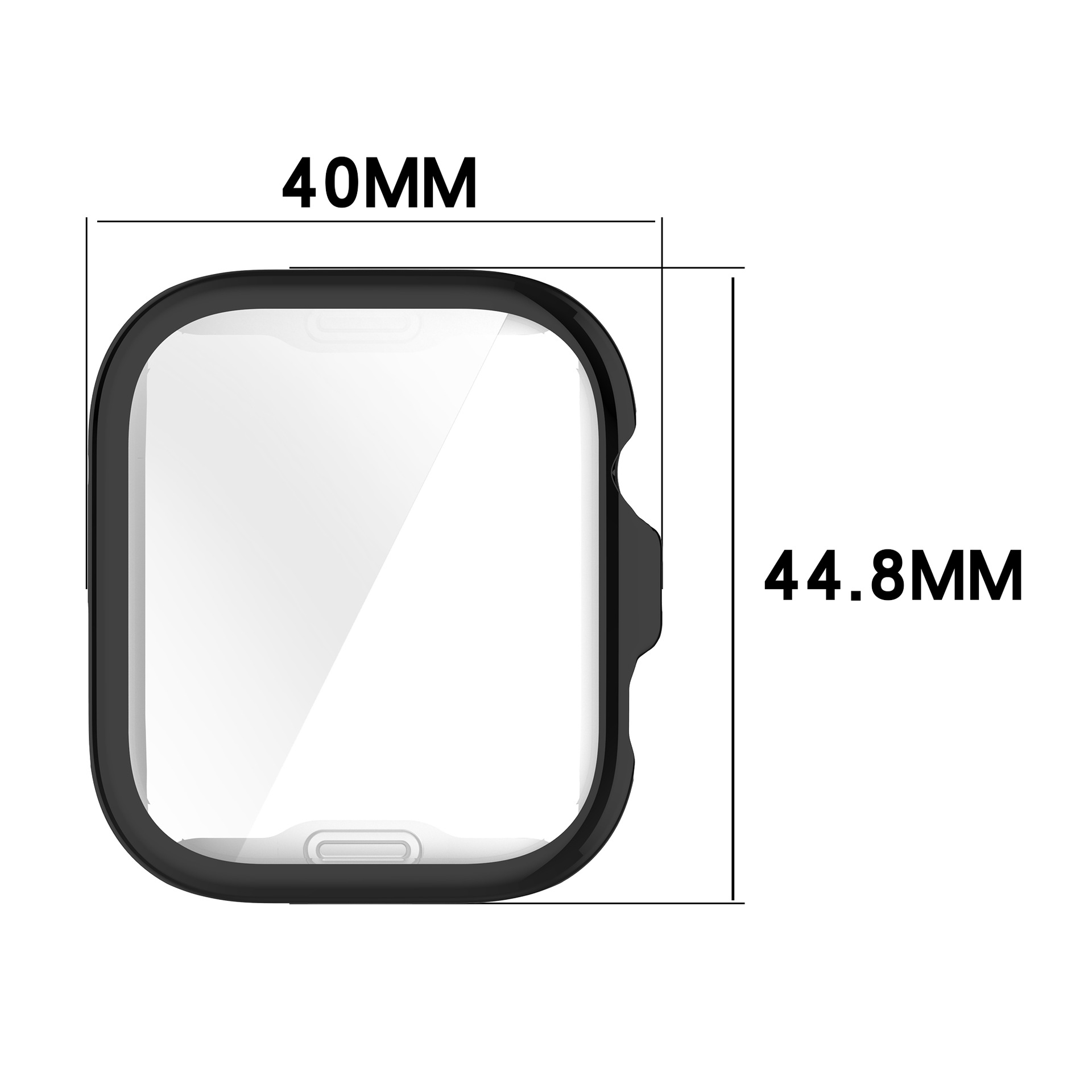 Suitable for HUAWEI fit4 watch case, HUAWEI fit4 pro tempered film integrated case watch TPU protective case cover Specification drawing