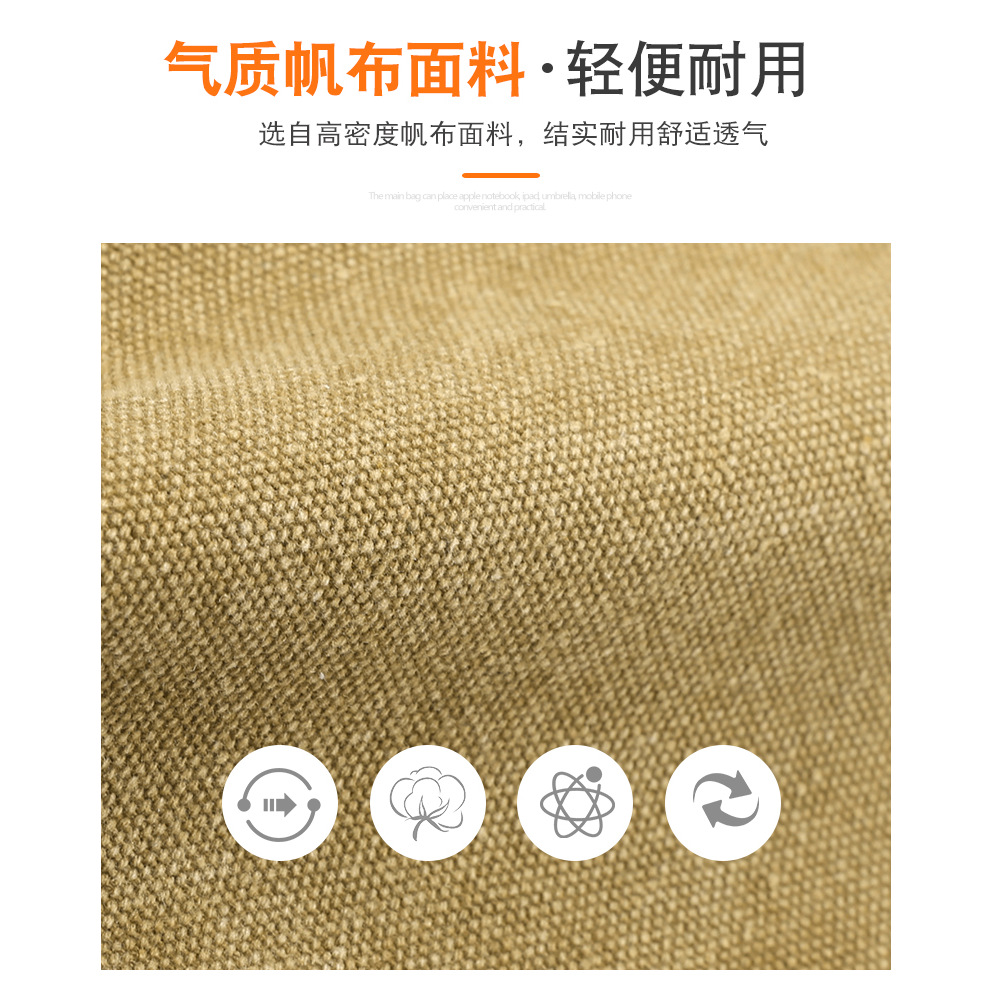 Wholesale of 2022 new men's canvas crossbody bags, large-capacity construction site work single-shoulder bags, and British-style document bags details Picture
