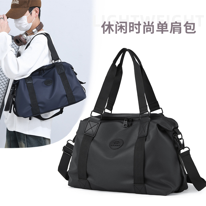 Men's large-capacity hand-held Oxford cloth storage bag, sports and fitness bag, casual travel luggage bag full figure