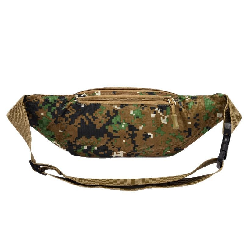 New zipper multi-layer men's camouflage waist bag, men's running, fitness and outdoor sports bag, women's travel mobile phone coin purse Item Picture