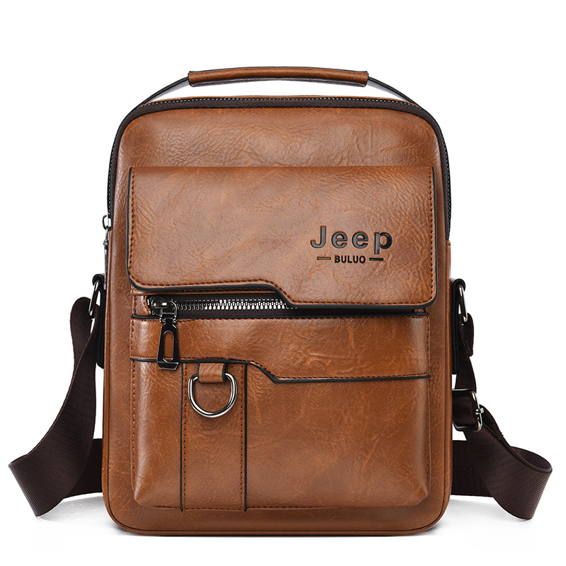 Men's single-shoulder bag with a high-end feel, large-capacity men's bag, business briefcase, men's casual shoulder bag, hand-held crossbody bag Item Picture