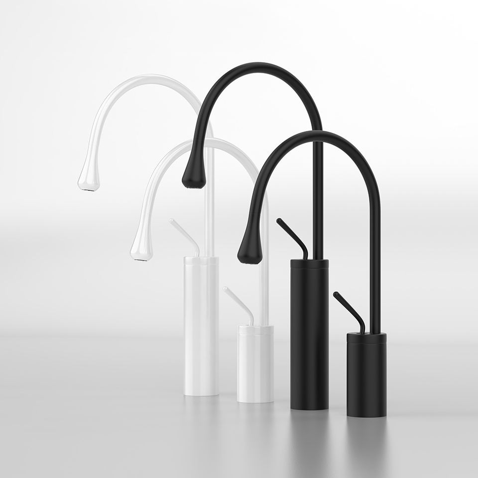 Cross-border foreign trade household hotel copper body, gold and black art basin, countertop basin faucet, countertop basin water drop faucet details Picture