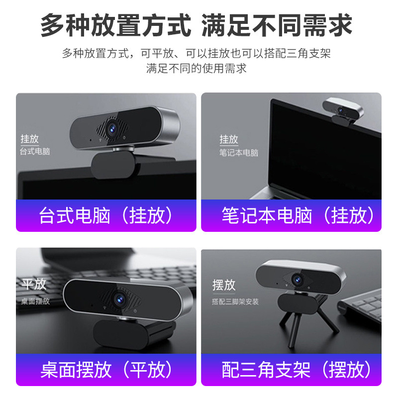 4K high-definition computer camera for online classes, postgraduate entrance examination re-examination live streaming, external home desktop and laptop camera Application Scenario