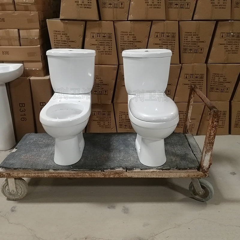 20-inch ceramic column basin direct-flush split toilet with floor and wall panels for foreign trade Specification drawing