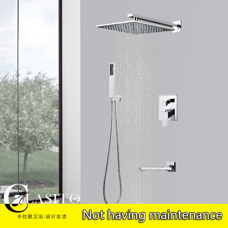 Cross-border export concealed all-copper shower head, hot and cold shower head set, wall-mounted pressurized rain shower head, Amazon full figure