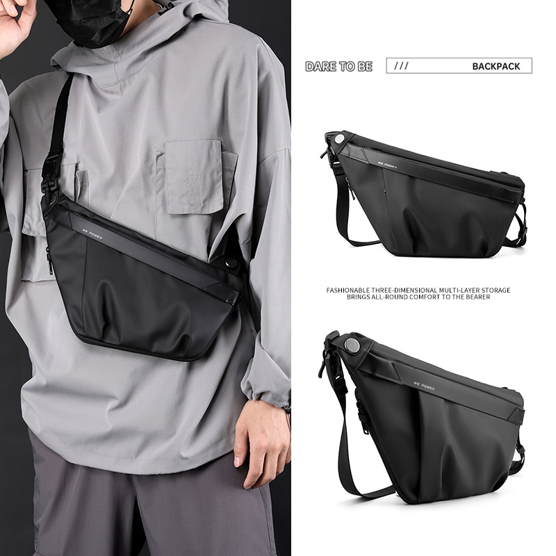 New cross-border men's large-capacity single-shoulder crossbody bag, business casual chest bag, digital storage bag, close-fitting anti-theft bag full figure