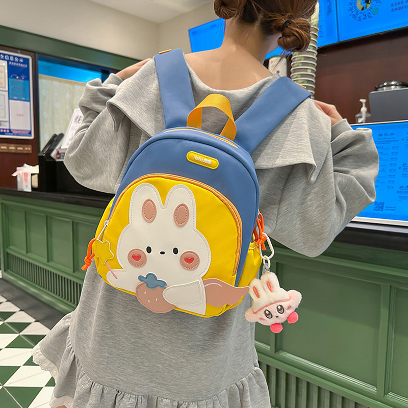 2025 New style girls' schoolbag, kindergarten outing backpack, Boys' cute cartoon rabbit, children's kindergarten backpack details Picture