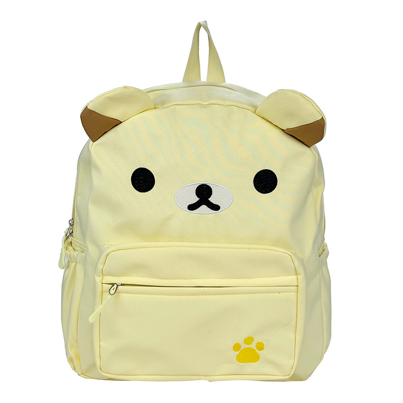 2025 New cute canvas brown milk white large-capacity versatile student soft girl backpack for casual wear Item Picture