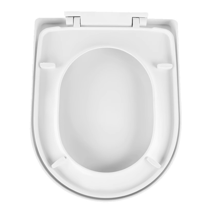 The universal type of household toilet seat cover has a thickened lid and is equipped with a slow-lowering lid at the top and bottom. The toilet seat is U-shaped Item Picture