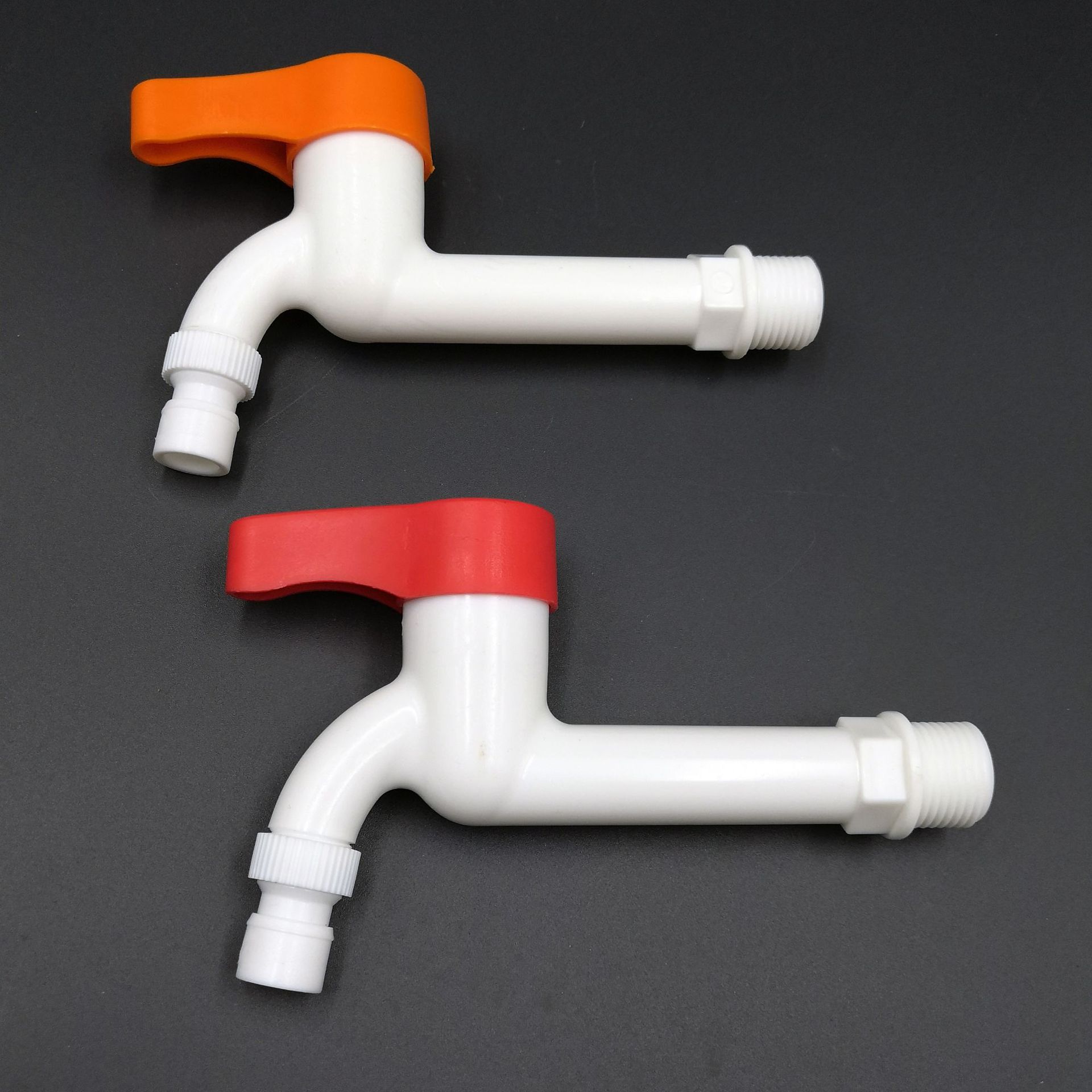 pom plastic hot and cold washing machine faucet, copper rod, plastic rod with lock, plastic anti-theft faucet, 4-inch extended spout details Picture