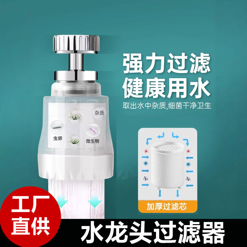 Tap water filter, kitchen faucet splash guard, extended nozzle, water purifier, chlorine removal, showerhead filter core full figure