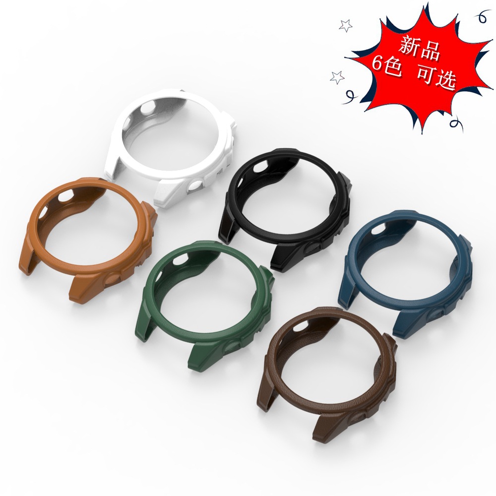 The leather-texted TPU protective case is suitable for smartwatches such as Garmin Fenix8, Huawei GT5 and Gucci PAC-3 Item Picture