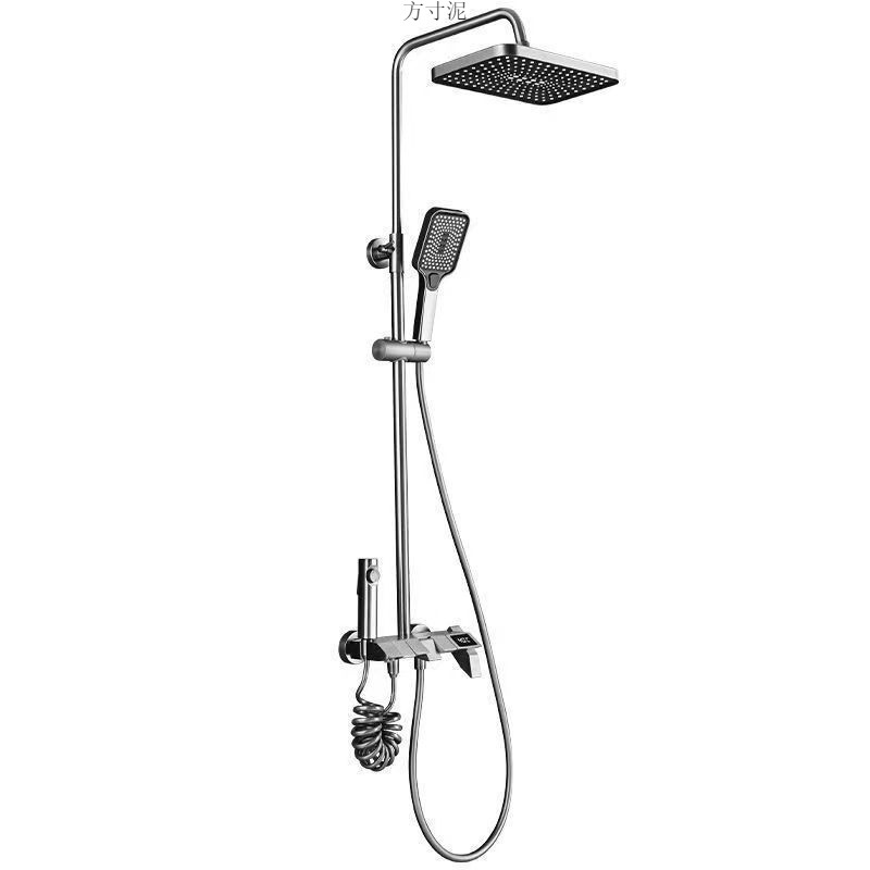 Constant temperature digital display shower head set, home decoration, hotel and homestay shower head accessory set, complete set factory wholesale one piece Item Picture