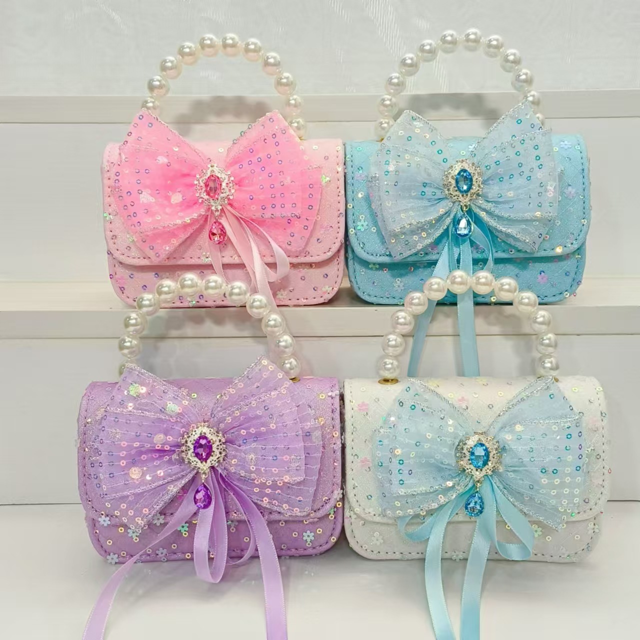 Bow princess bag, crossbody accessory, small square bag, chain girl princess bag, girl gift, little chanel-style accessory bag Specification drawing