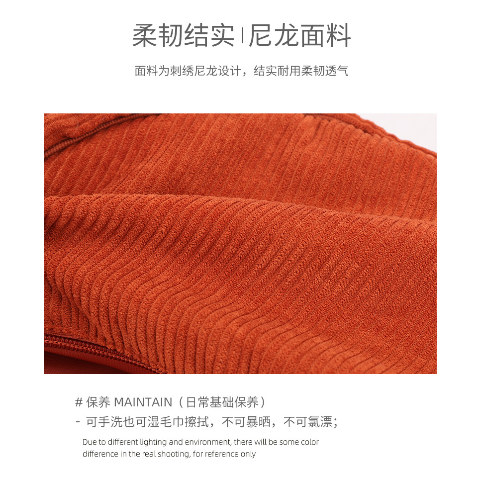 Fashionable corduroy dumpling bag women's crossbody bag New single-shoulder bag Women's crossbody bag versatile, simple and lightweight small cloth bag details Picture