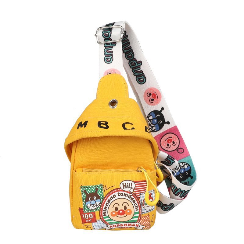 Cartoon chest bag printed for women, 2020 new trendy internet-famous quality canvas bag, Korean version Instagram single-shoulder crossbody small bag Item Picture