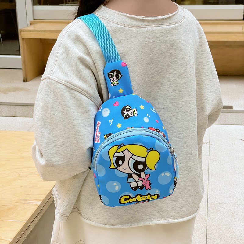 New cute children's chest bag, cartoon Flying girl police officer children's coin purse, cartoon boys' and girls' single-shoulder crossbody bag Specification drawing