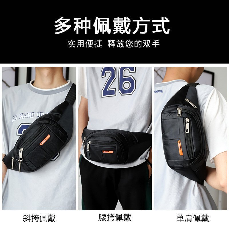 New men's waist bag, waterproof, multi-functional, mountaineering, running, cycling, sports and fitness bag with multiple compartments, high-end mobile phone case Application Scenario