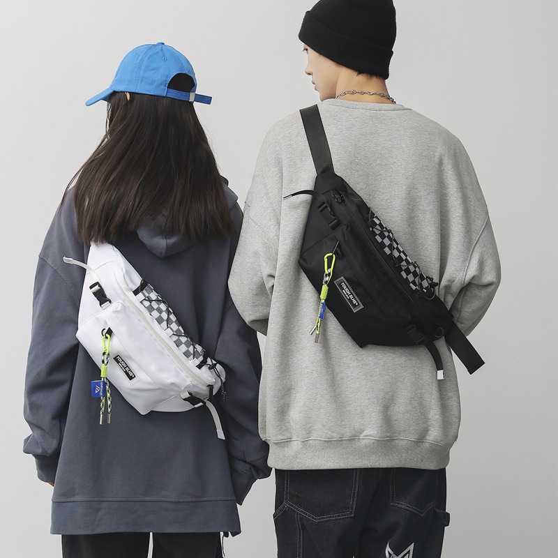 New trendy men's and women's chest bags, simple men's crossbody bags, Korean style Instagram casual single-shoulder bags, couple waist bags and chest bags full figure