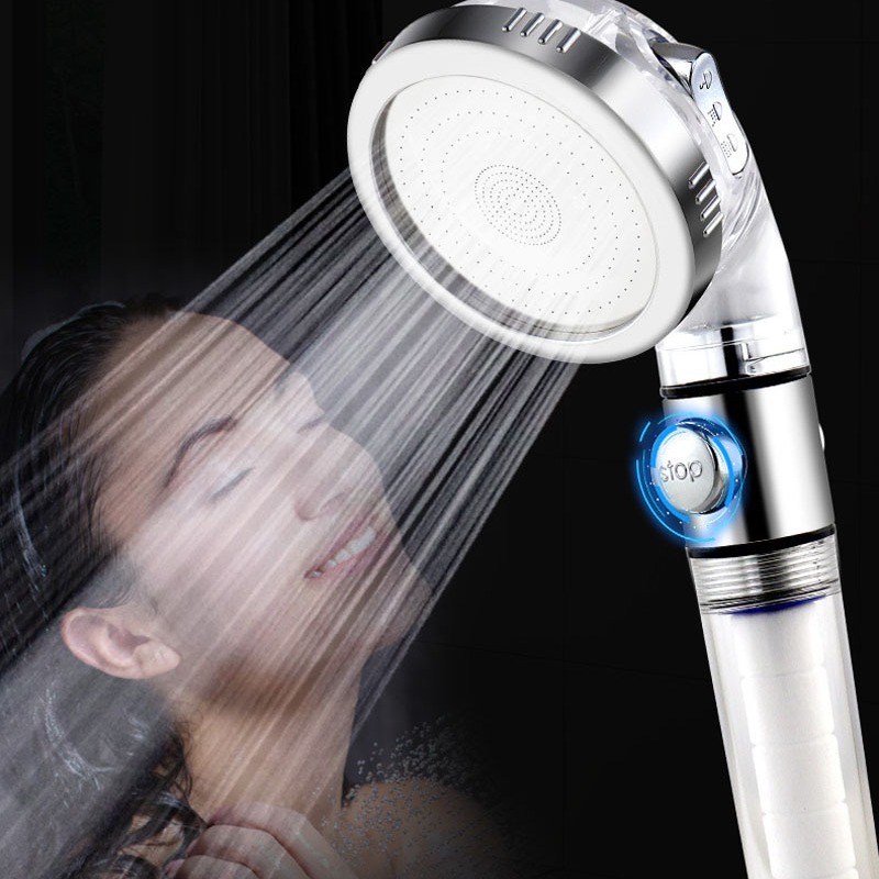 Three-piece set of cross-border three-level water outlet filtration waterstop showerhead, pressurized shower head, negative ion water purification showerhead Application Scenario