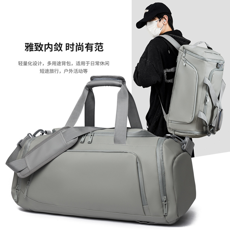 Men's large-capacity waterproof backpack with dry and wet sports separation, swimming and fitness storage, hand-held luggage bag full figure